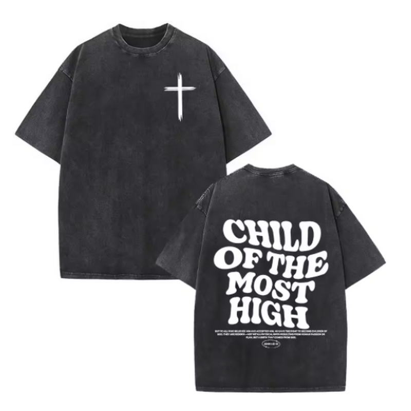 Christian Jesus Faith Over Fear Bible Verse Washed T-shirts Men Women Fashion Vintage Oversized T Shirts Harajuku Cotton T-shirt