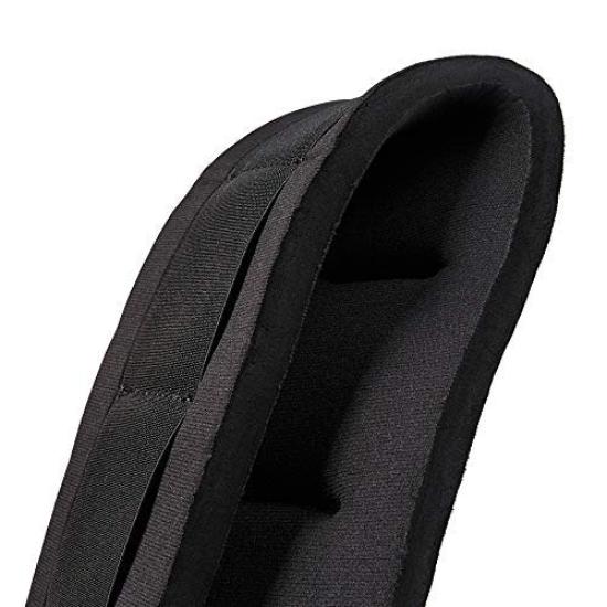 Amumu Guitar Strap, Black SBR Foam Padded Guitar Strap with Strap Block & Headstock Strap Ties for Acoustic, Electric, and Bass Guitars - 3.3" Wide