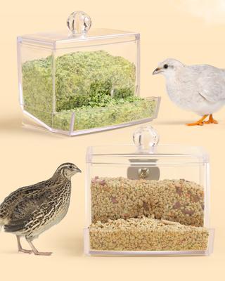 Automatischer Wachtelfutterautomat Futterautomat zum Picken für Vögel Papageienkäfig Vogelfütterungssystem Käfigzubehör für Wellensittich Wachtel Haustier Huhn