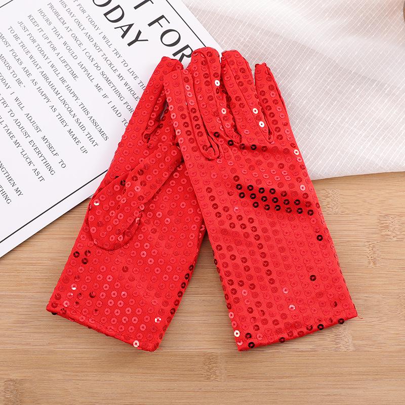 Glitter Sequin Performance Gloves for Men and Women - Adult Dance Stage Gloves