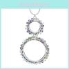 Elegant Minimalist Long Necklace With Double Circle Design Featuring Austrian Crystal For Fashionable Women