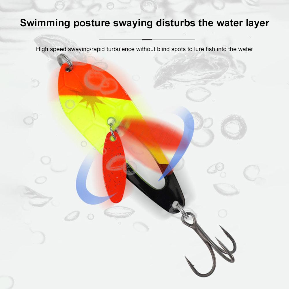 5Pcs 4g Metal Spoon Fishing Lures with Treble Hooks Spinner Bait Crankbait for Bass Pike Fishing Accessories