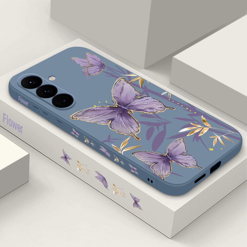 

Чехол для Samsung Galaxy S24 S25 Ultra S23 S22 Ultra S21 S20 FE с рисунком бамбука и бабочек, чехол со шнурком для Samsung A56 A17 A26 A16 A36 A55 A54 A53 A15 Samsung Galaxy A17 серый