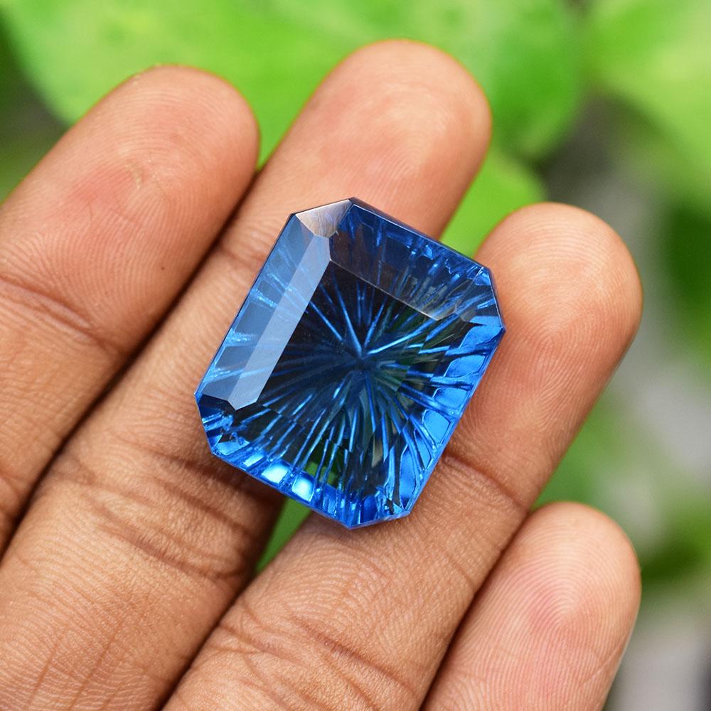 Natural Blue Sapphire Loose Gemstone 41.25 Ct Emerald Cut September Birthstone for Gem Collections