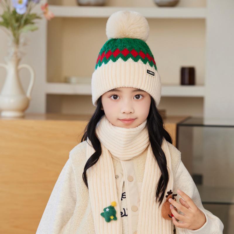 Kinder Winddichtes Mützen- & Schal-Set - Warme, Dicke Herbst/Winter-Ausrüstung für Jungen & Mädchen
