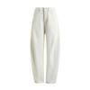 Women Deconstructed Seam Banana Jeans Mid Waist Loose Curved Cocoon Wide Leg Denim Trousers