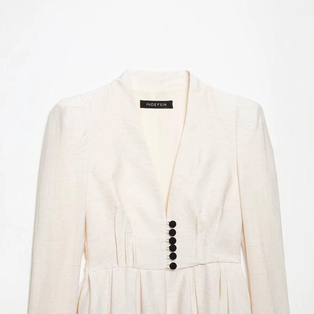 European and American Women's Clothing Popular Fashion with Shoulder Pads and Slim Suit Jacket