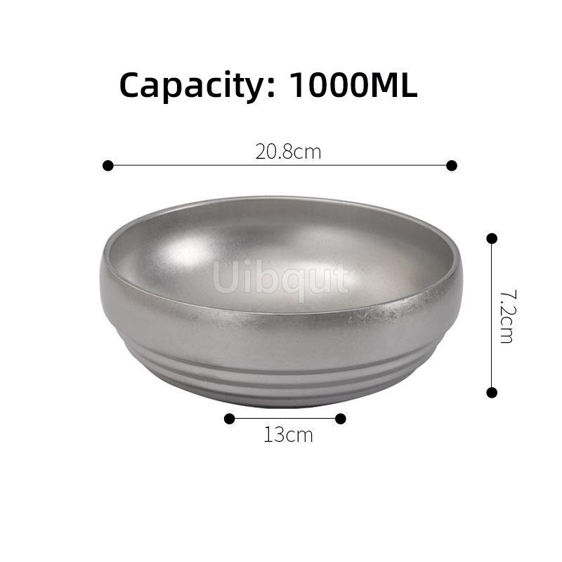 Vintage Korean Style Cold Noodle Bowl Stainless Steel Double Layer Anti Scald Ramen Large Soup Bowl River Snail Rice Noodle Tray
