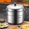 SUPOR 304 Stainless Steel Steamer & Soup Pot for Induction & Gas Stoves