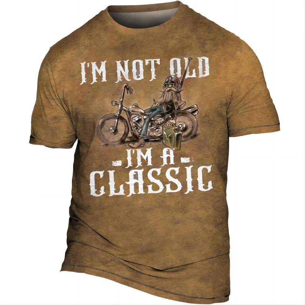 Retro Design Motorcycle Poster 3D Printed Men's T-shirt Summer New Oversized Quick Drying Sports T-Shirts