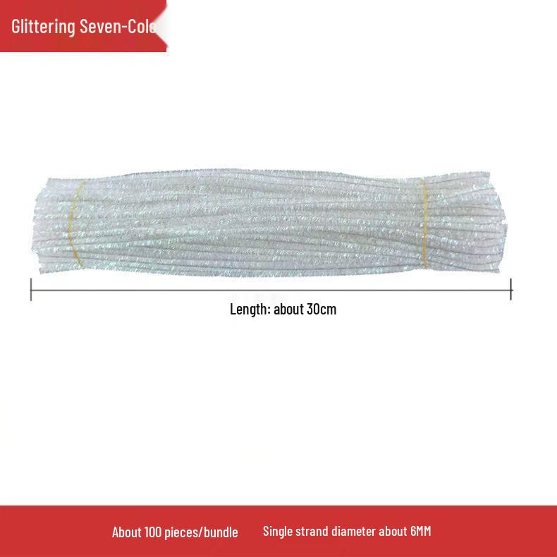 Ten-Color Glitter Chenille Stems: DIY Christmas Crafts and Children's Handicrafts