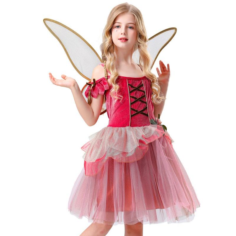 Children's Day girls princess tutu dress shows costumes forest flower fairy elf dress with wings
