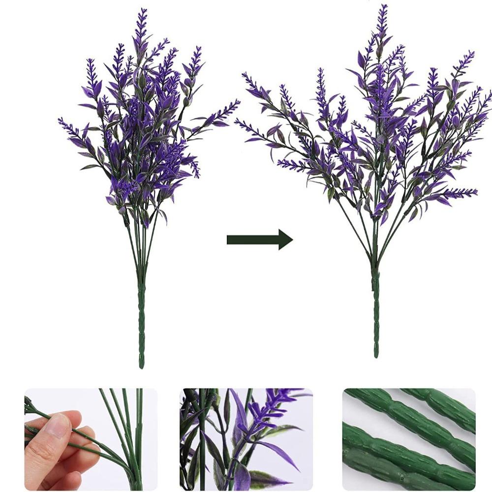 5PCS 7 Heads Artificial Lavender Wheat Ear Lavender Bouquet Realistic Bridal Bouquet Home Decor