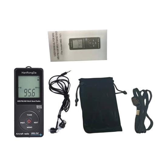 HRD-767 Digitalradio Mini-LCD-Display mit Kopfhörer FM/AM/AIR Tragbar Aviation Band