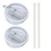 2Pcs 40 Oz Tumbler Flip Straw Lid Replacement Leak-Proof Spill Resistant Lids BPA-Free Reusable Cover for Cup