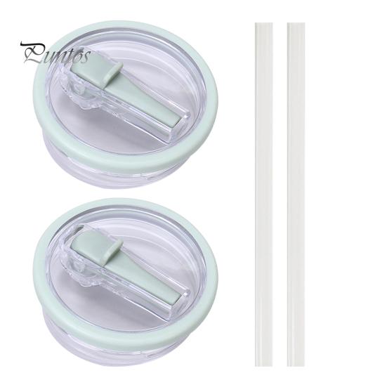 2Pcs 40 Oz Tumbler Flip Straw Lid Replacement Leak-Proof Spill Resistant Lids BPA-Free Reusable Cover for Cup
