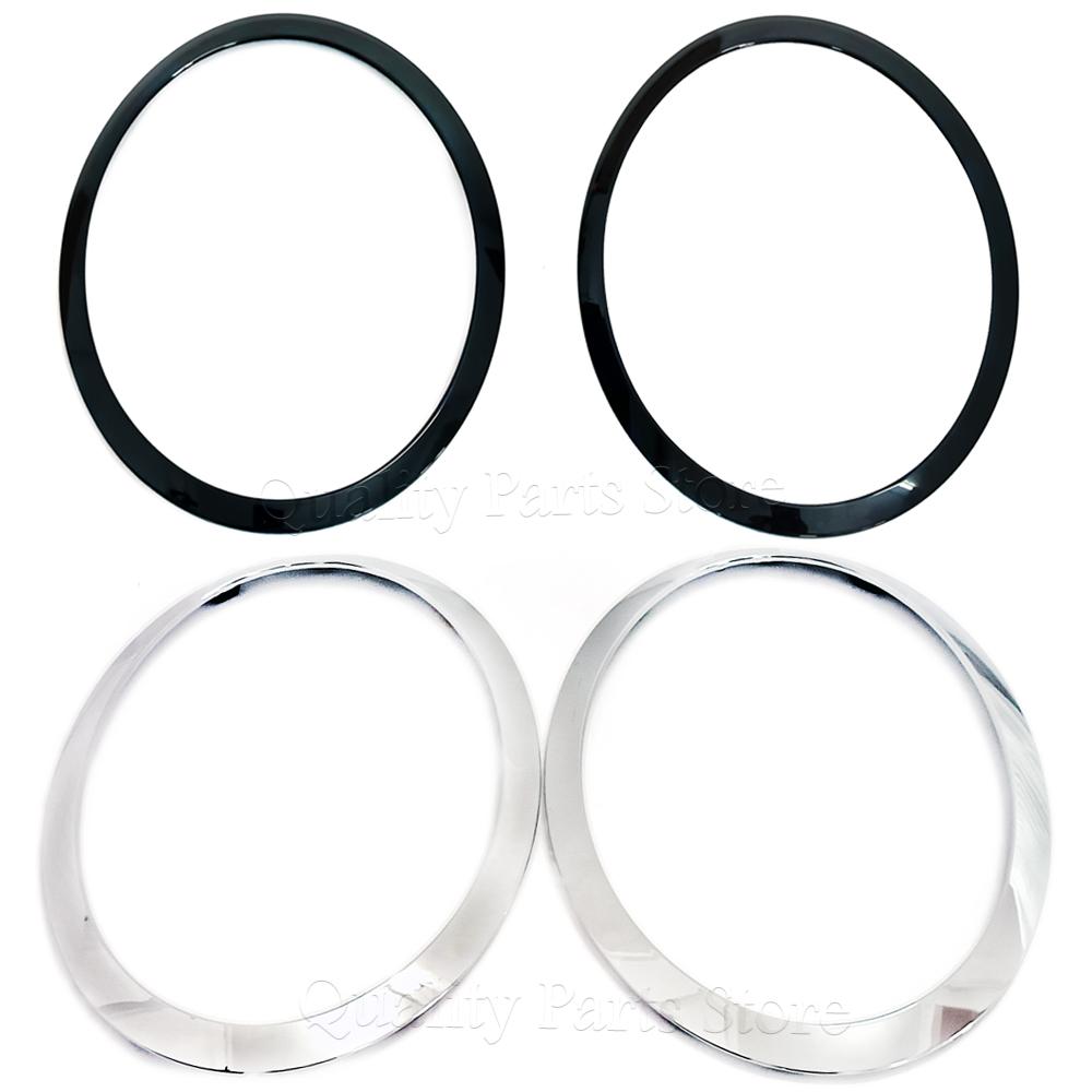 NEU Für Cooper F55 F56 F57 2014-2021 Hochglanz Schwarz/Silberbeschichtet Scheinwerferring Blende Zierleiste Abdeckung 51137300631 51137300632