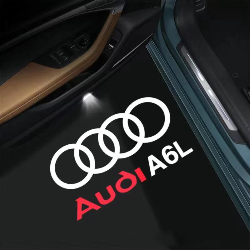 For Audi S S3 2PCS Led Car Door logo Welcome Light For Audi A4 B5 B6 B7 B8 B9 A1 A3 8V 8P 8L A6 C7 A5 A7 A8 Q3 Q5 Q7 TT S3 S6 Sline Quattro