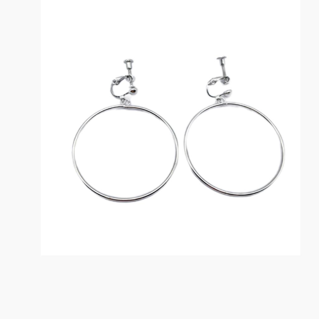 Orecchini a Clip Cerchio Grande Rotondo Non Forati per Donna Minimalisti Grande Geometrico Ear Cuff Orecchini Festa Gioielli in Metallo