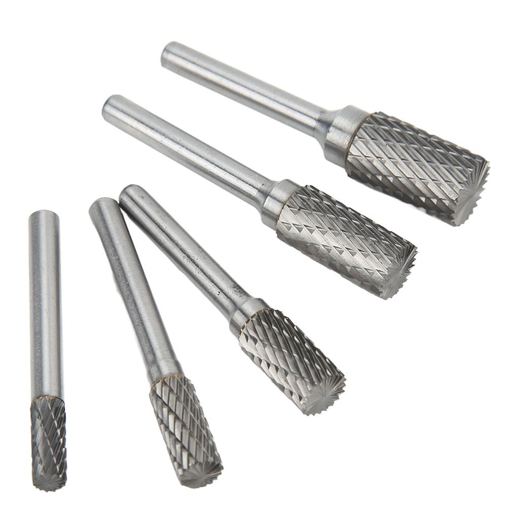 Double Cut Carbide Burrs Rotary Files Set 6mm Shank for Metalwork Wood Carving Jewellery Making Surface Grinding