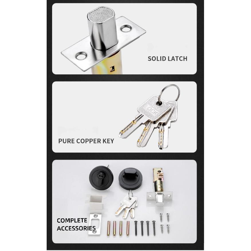 Concealed Wooden Door Locks Single Double-Sided Home Security Privacy Latches for Bedroom Hallway Auxiliary Hidden Door