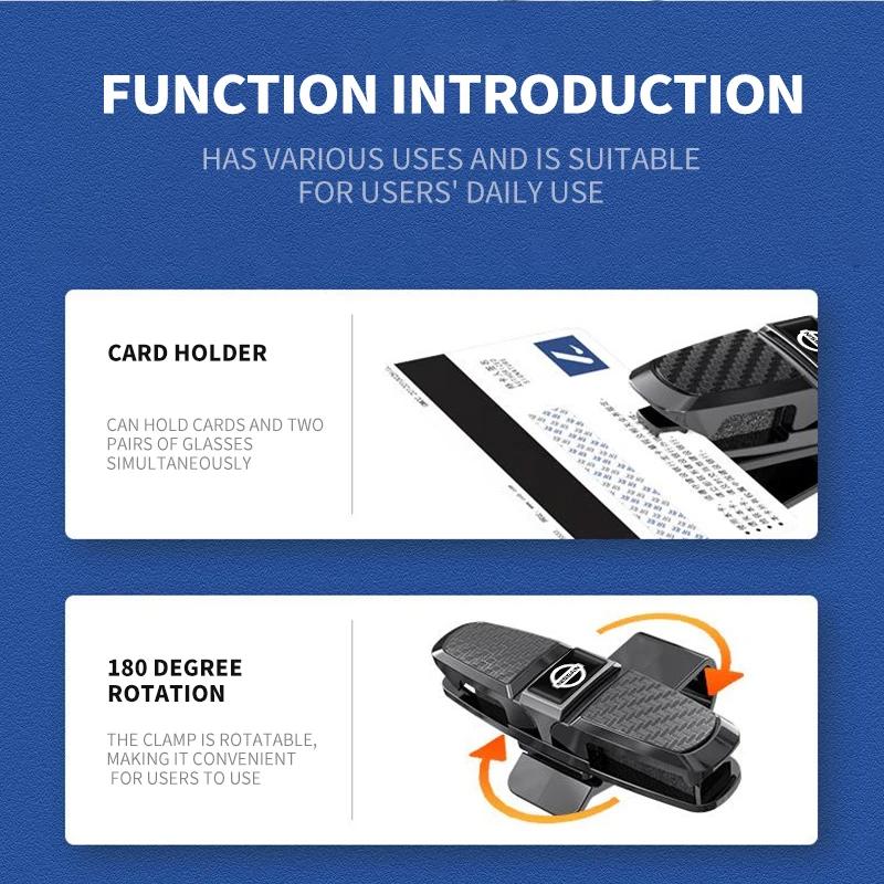 Car Sun Visor Glasses Holder Sunglasses Clip Car Interior Accessories For Nissan Nismo GTR Versa Almera X-Trail Xterra Qashqai