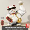 Statua Decorativa Gatto Dorato con Muscoli delle Braccia Grandi per Negozio Soggiorno Gatto Portafortuna Scultura Animale Cartone Animato Statua Gatto Vigorous