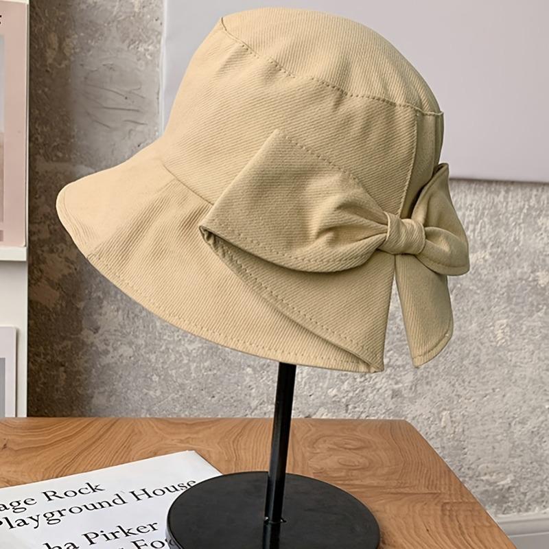

Women s Bowknot Fisherman Hat, Reversible Dual-Side Sunshade Hat for Spring Summer, Foldable Solid Color Cap for Daily Commute хаки
