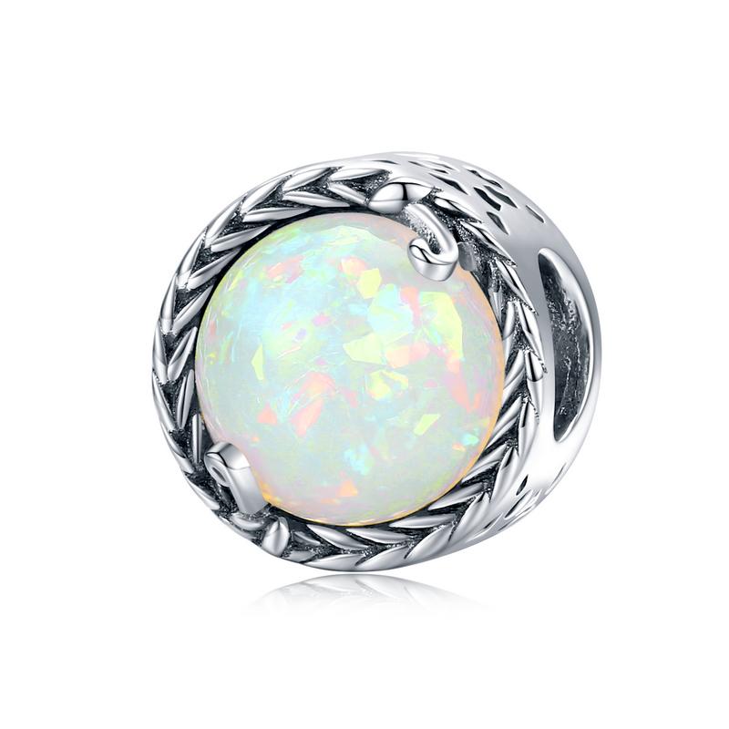 

WOSTU Trendy New 925 Silver Wrap-Around Vine Charm Opal Zirconia Beads fit Women Bracelet DIY Jewelry Making CQC1576