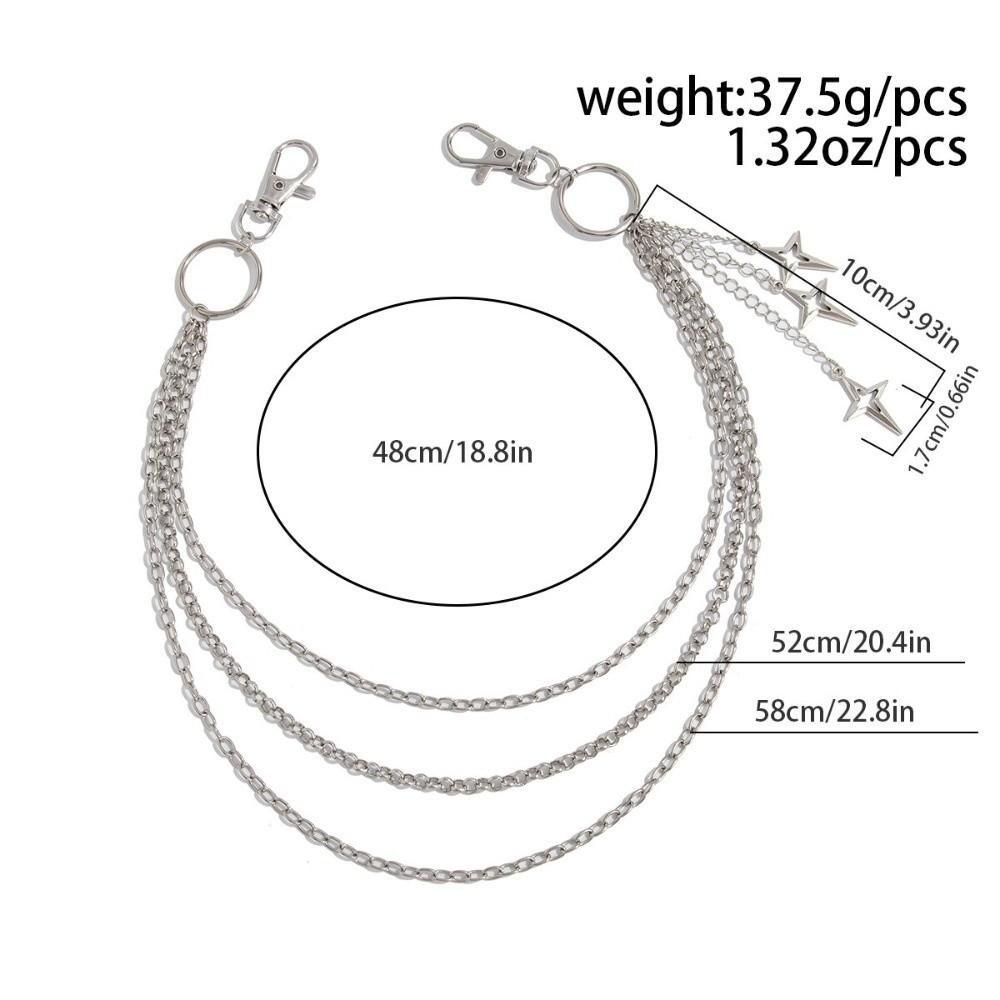 Punk Multicamadas Pingente de Estrela de Metal Corrente de Calça Hip Hop Chaveiro de Cintura Corrente de Jeans Acessórios de Joalheria da Moda Feminina Presentes