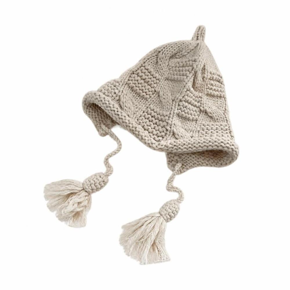 Thick Kids Knit Cap Windproof Pullover Winter Hat Cute Ear Protection Cap Winter