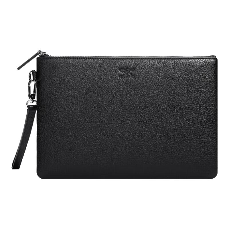 Septwolves Men s Genuine Leather Zipper Clutch Wallet Small