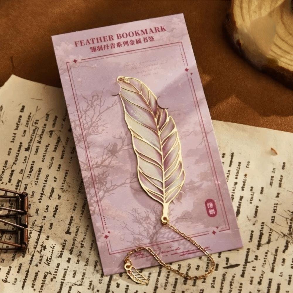 Gilded Vein Feather Metal Bookmark Metal Leaf Feather Retro Bookmark Birthday Gift