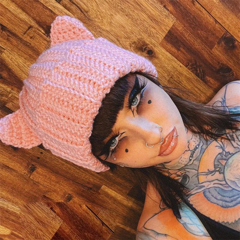 Neu Handgemachte Gehäkelte Elfenmütze Elfenmütze Eltern-kind-mütze