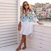 Women's Loose Fit Midi Shirt Dress with Collar for Casual and Daily Wear