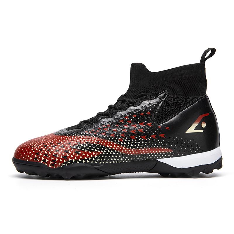 

Футбольные бутсы большого размера унисекс с гвоздями, противоскользящие/ износостойкие, детские футбольные бутсы из искусственного кортоза TPR для улицы 46 чёрный/красный