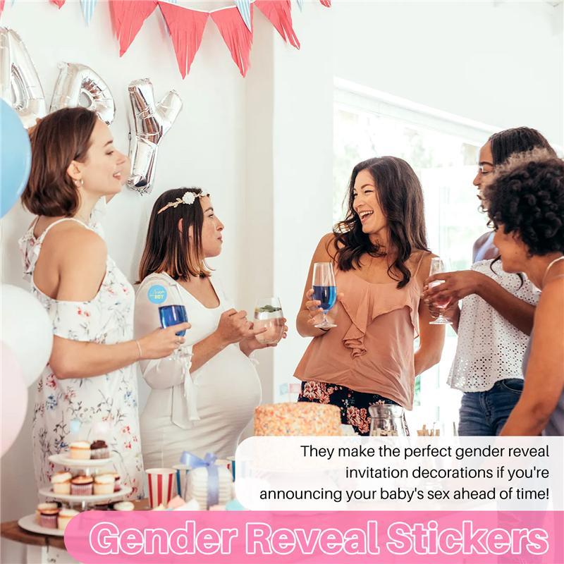 Practical-48 Pieces Gender Reveal Stickers Games Team Boy & Team Girl Perfect Gender Reveal Party Supplies Boy And Girl Stickers