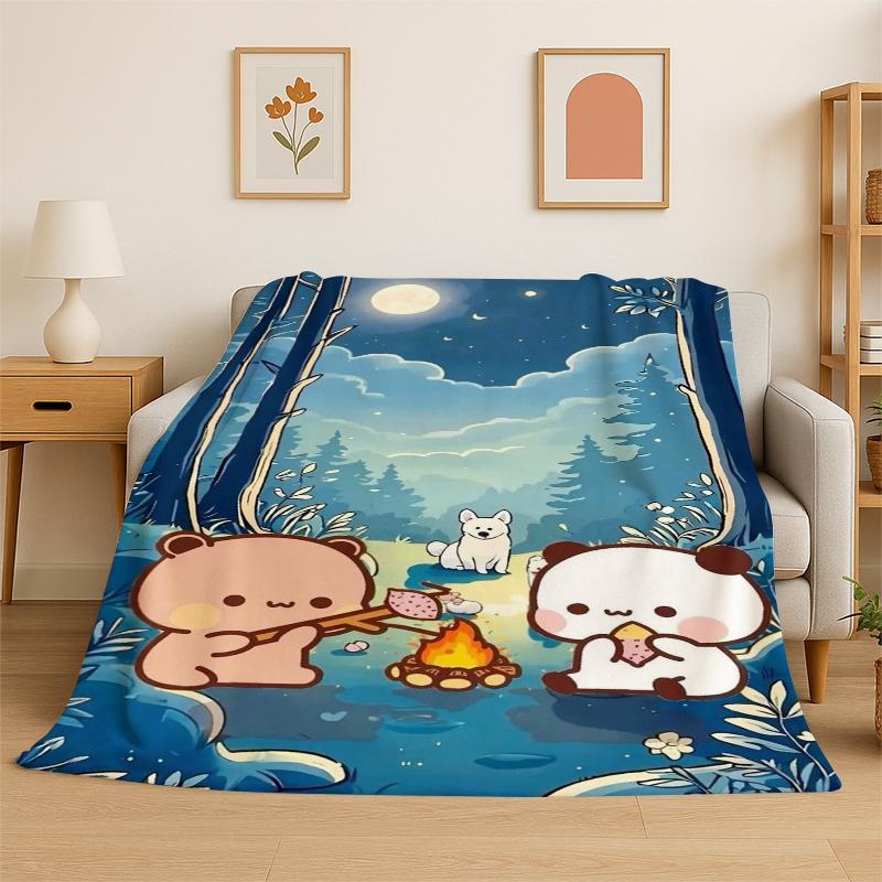 Morbida Coperta Plaid in Flanella, Disegno Carino Bubu Dudu Orso Amore, Coperta Accogliente per Letto, Divanetto, Divano, Camera da Letto, Soggiorno, Viaggio, Campeggio