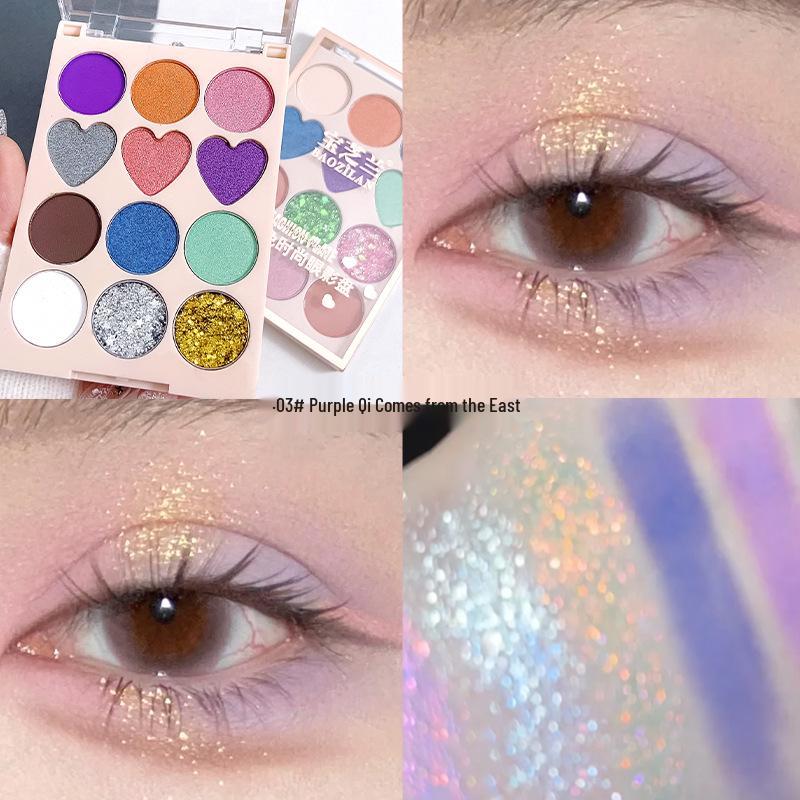 BZL 12-Color Glitter Eyeshadow - Party Stage Makeup for Beginners