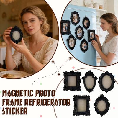 Creative Black Refrigerator Magnet, Magnetic Sticker, Home Decoration, Photo Frame, Can Hold Photos