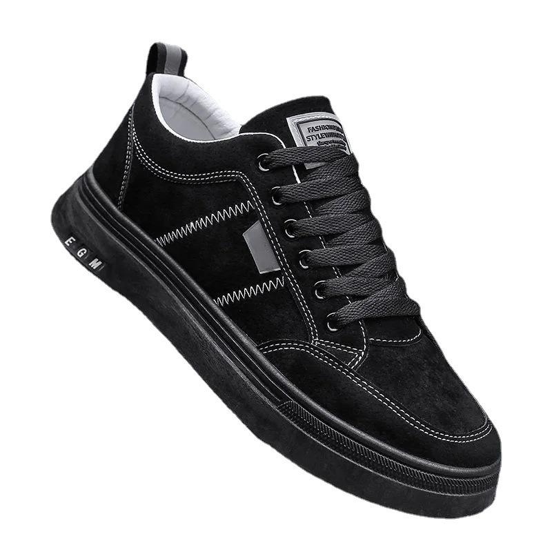 Fashion Brand Men Casual PU Leather Shoes Trend Men's Board Shoes Wild Mens Flats Shoe Waterproof Non-slip Skateboard Shoe Male Footwear