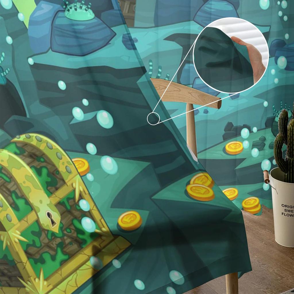 Skrzynia skarbów morski statek piracki tiulowe zasłony balkon pokój moda z nadrukiem przezroczysta zasłona okno salonu nowoczesny wystrój