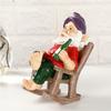 Classic Resin Gnome in Rocking Chair Statue, 1pc,YTabletop Resin Figurine, Home Entryway Balcony Corridor Ornament, Christmas Valentine's Thanksgiving
