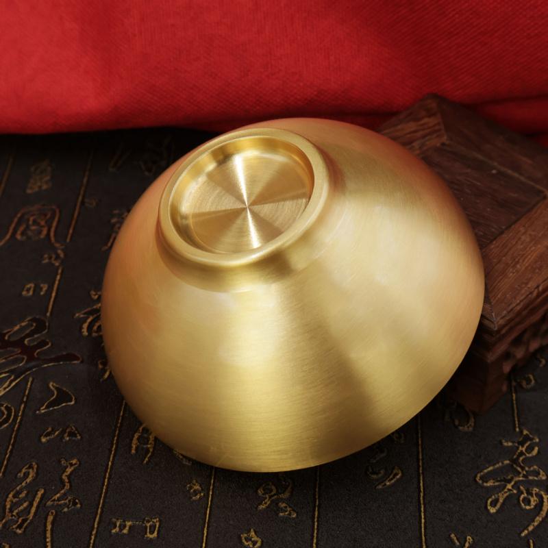 Buddha Alms Seven Eight Water Offering Altar Brass Smooth Bowl Household Bu