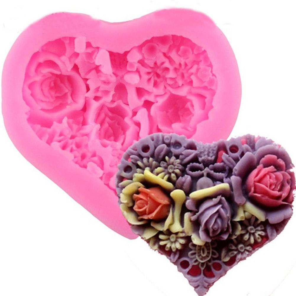 Silikonowa forma w kształcie serca Zmywalna Odporna na ciepło Forma do czekolady Deseru Ciastka