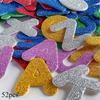 52pcs Glossy Alphabet Stickers, Self-Adhesive Foam Letters, Glitter Star And Heart Design, Plastic, Irregular Shape, Disposable