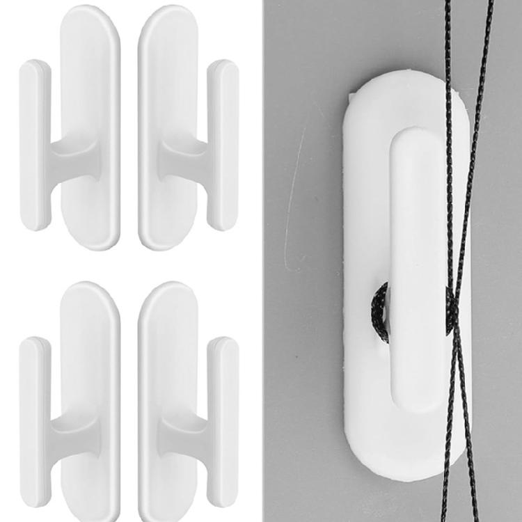 4 Pieces Blind Cord Winding Safety Blind Cord Hooks Blind Cord Holder Adhesive Wall Hook Wrap Cleats Baby Proofing