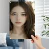 Korean Art Metal Sign - Asian Woman Face Portrait Iron Wall Decor for Home Bar Cafe, Durable 2D Flat Poster