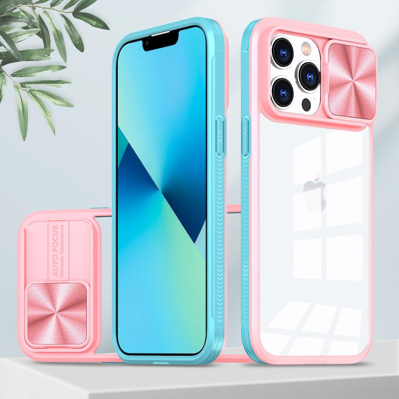 Luxury Slide Camera Lens Protection Case For iPhone 15 14 13 12 11 Pro Max X XS XR 7 8 Plus SE3 Bumper Shockproof Clear Cover