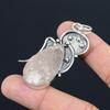 Daughters Day Sale Sterling Silver Rose Quartz Rough Gemstone Pendant Jewelry